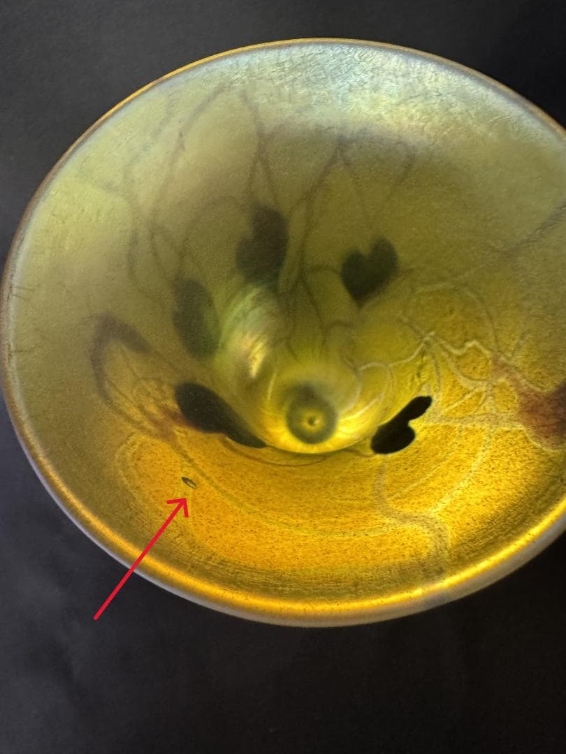 ヴィンテージ】ティファニースタイル 幾何学文聖杯 コーディアルグラス