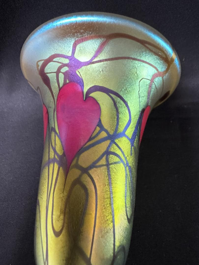 ヴィンテージ】ティファニースタイル 幾何学文聖杯 コーディアルグラス