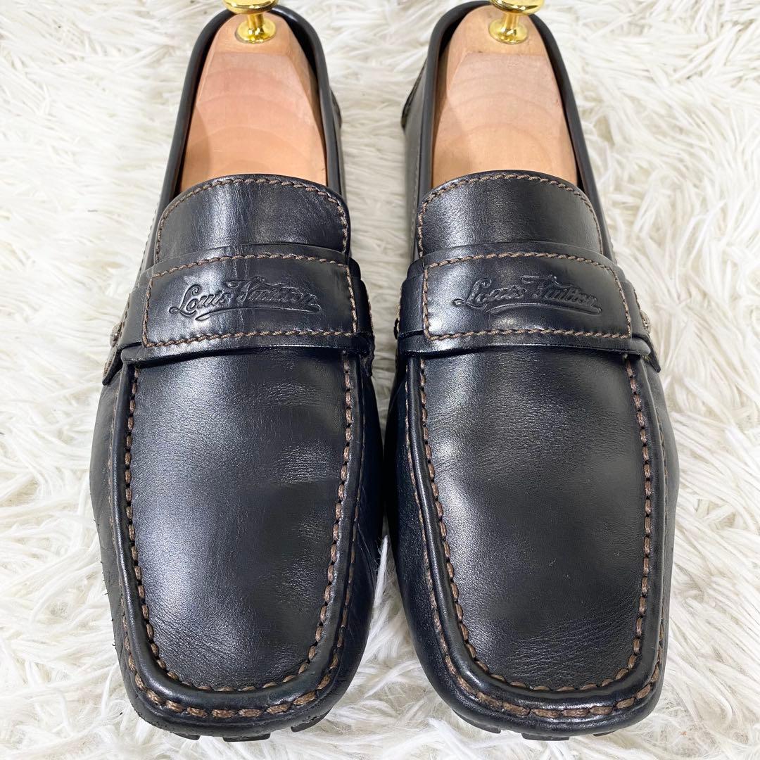 LOUIS VUITTON ルイヴィトン　レザー　ドライビングシューズ　革　黒