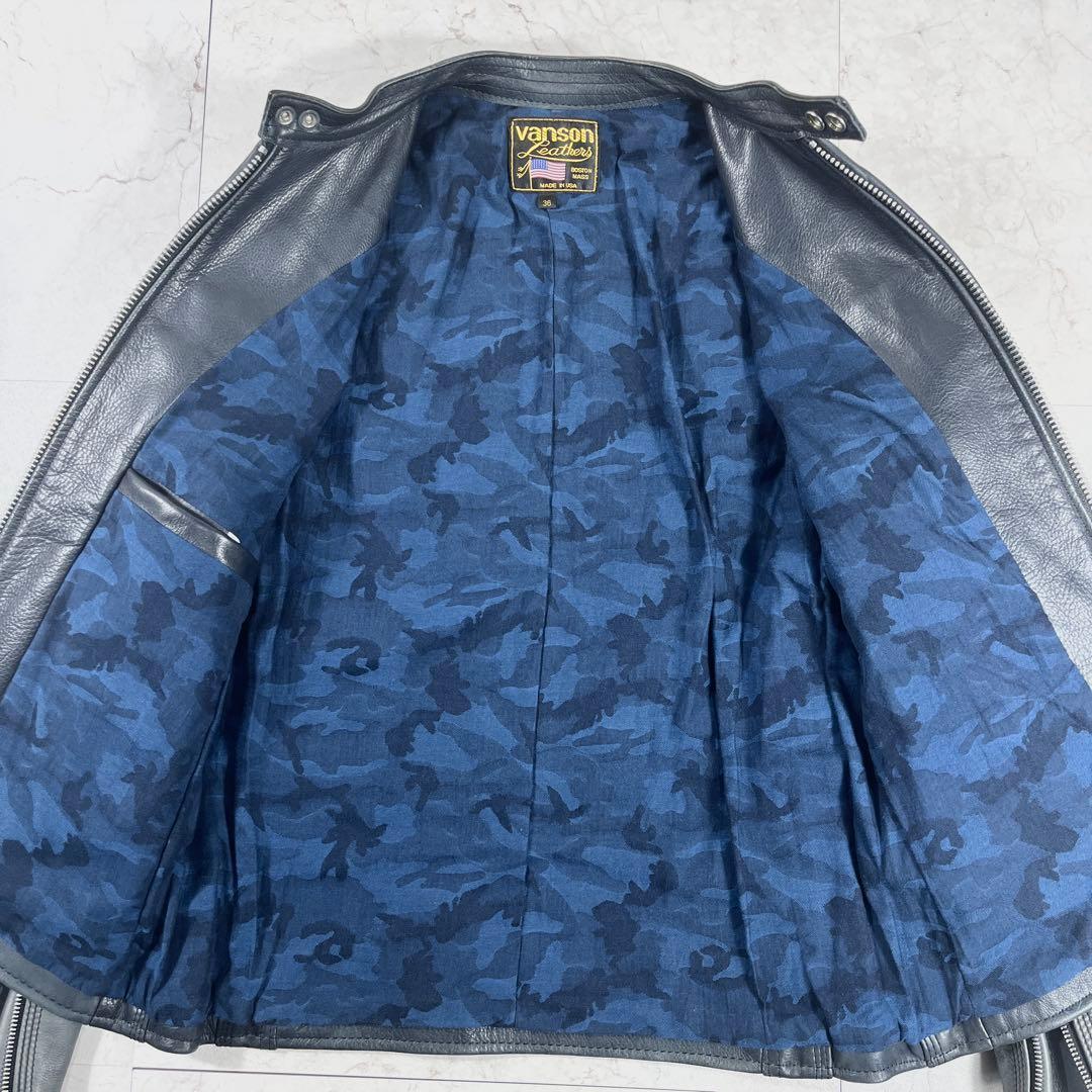 バンソン 日本別注モデル シングルライダース カモ 迷彩 希少カラー W