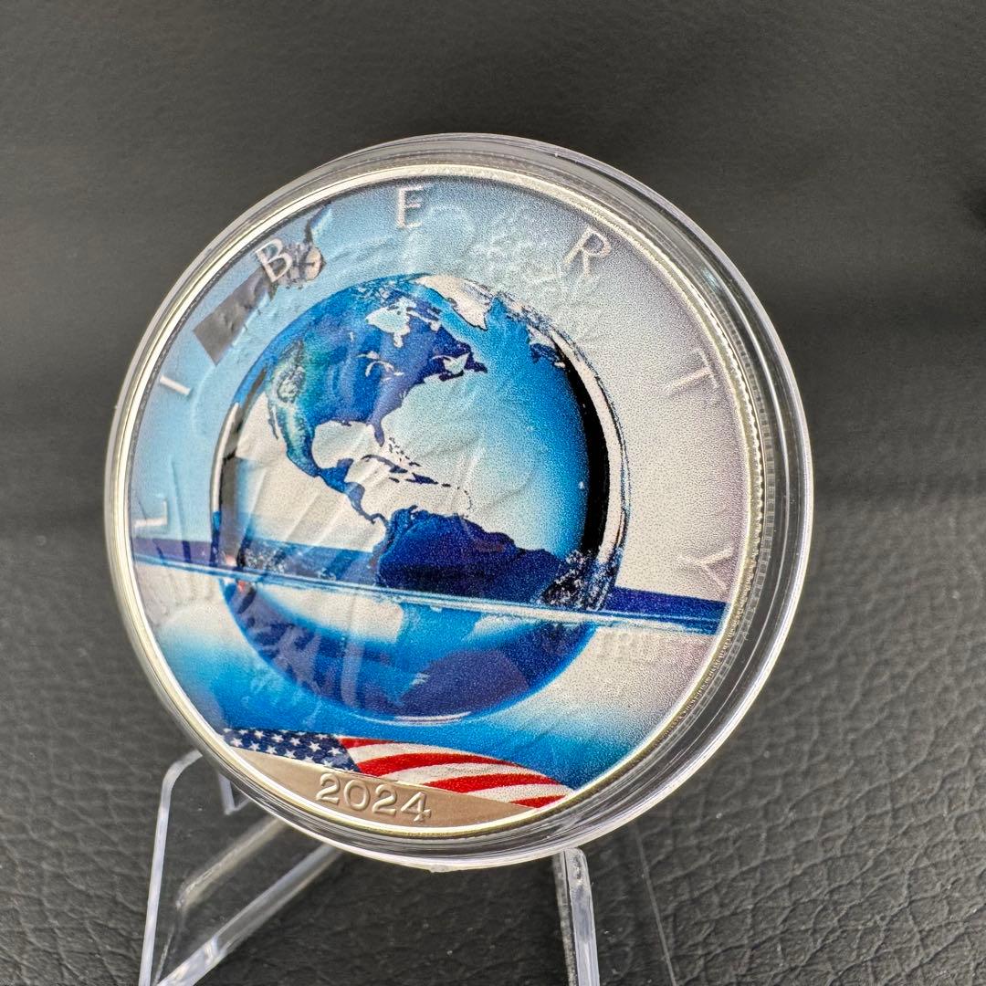 アメリカ イーグル 銀貨 AI⑤サイバーアース ※カラー銀貨 コイン