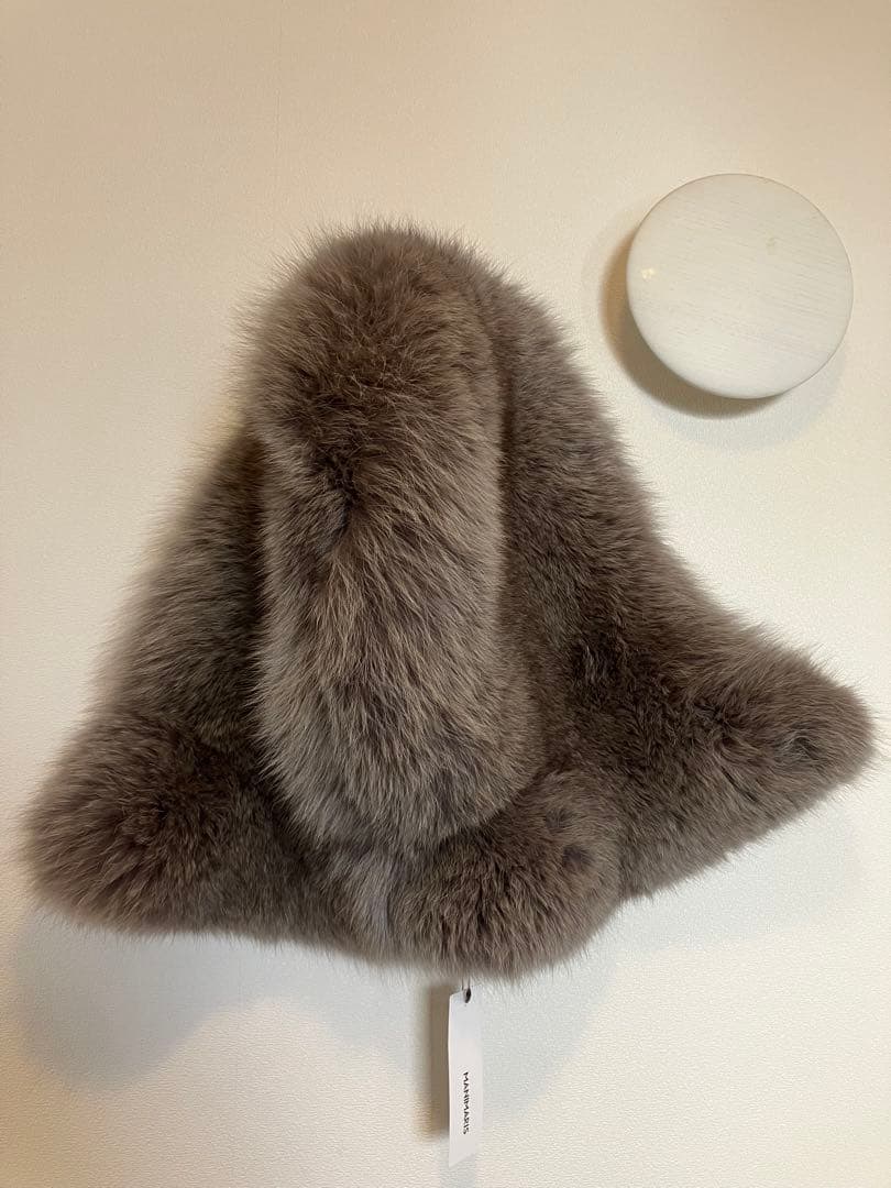 マニマリス ファーフード グレーブラウン グレージュ manimaris