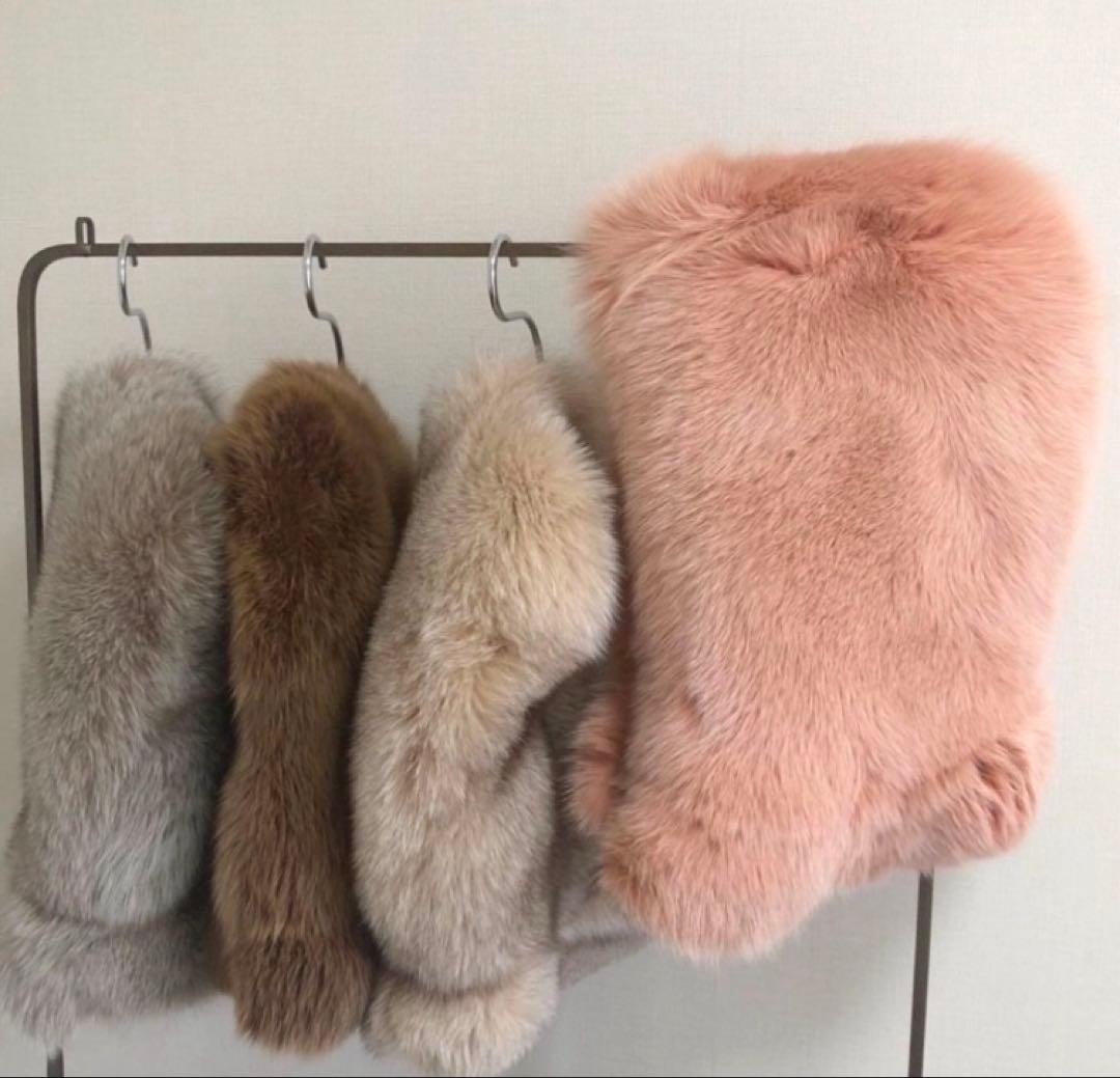 マニマリス ファーフード グレーブラウン グレージュ manimaris