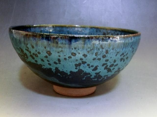 茶碗□結晶釉 渚 堅 青釉 お茶道具 古美術 時代物 骨董品□の通販はau