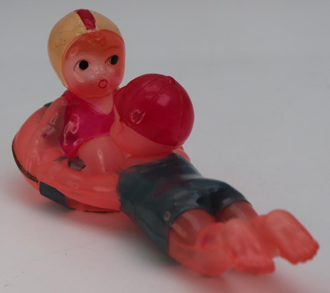 セルロイド製 水着の男の子と女の子のフィギュア 日本製レアアイテム