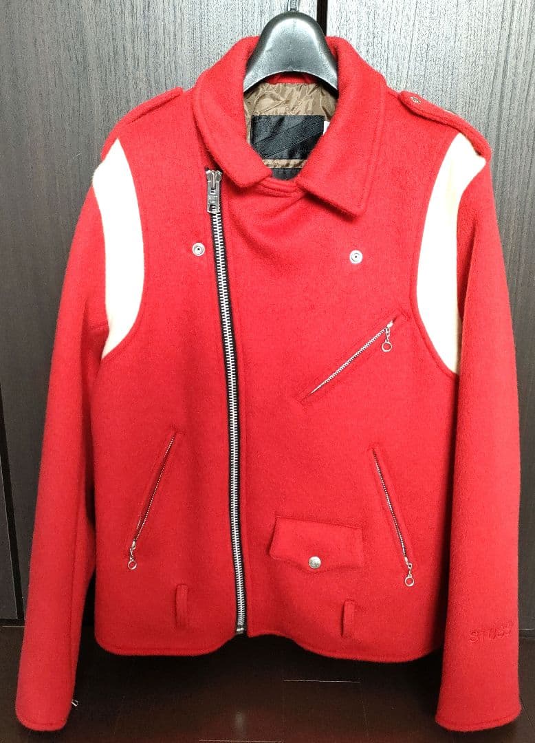 SCHOTT×STUSSY　コート　レッド