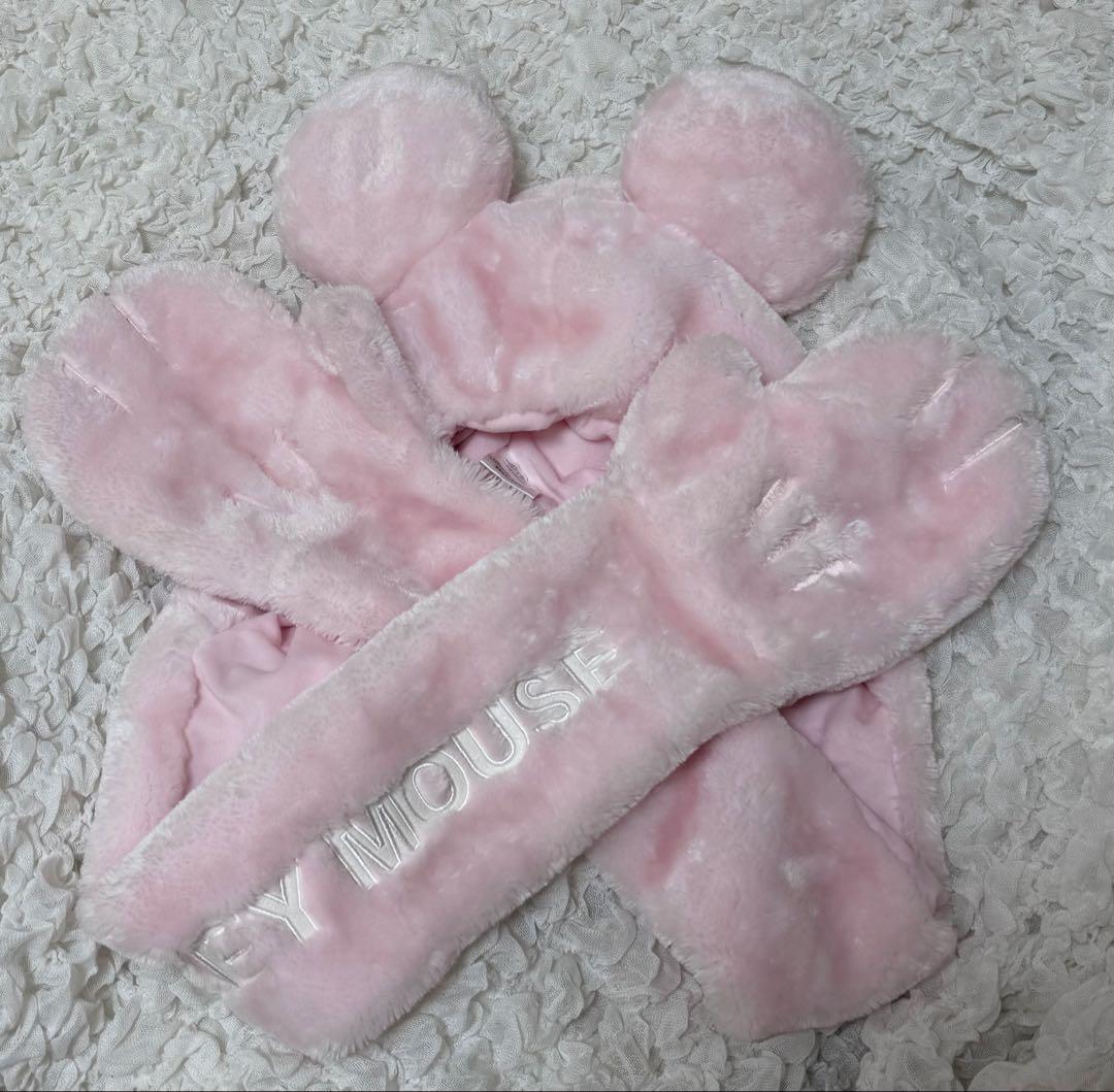 ディズニー マフラーキャップ ピンク ミッキー - メルカリ