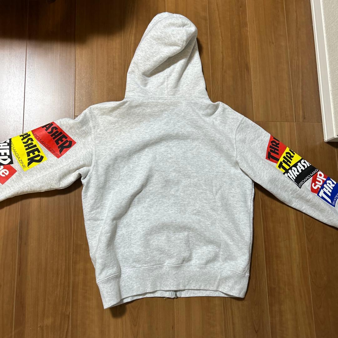 Supreme ✖︎ THRASHERフルジップパーカー グレー