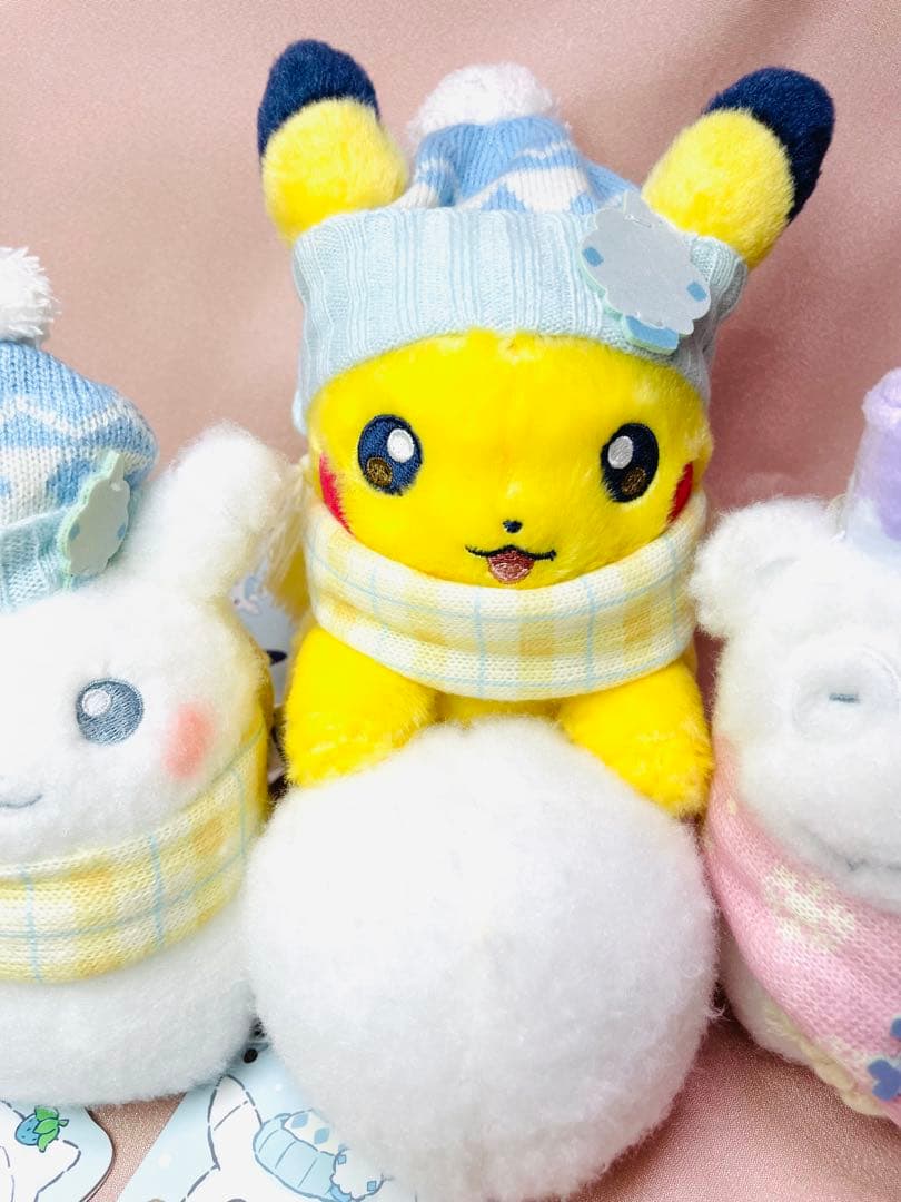 新品タグ付き ポケモン ゆきだるま ピカチュウ ヤドン カビゴン 4体セット