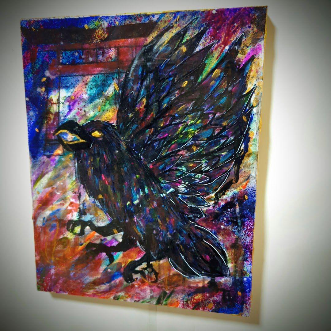 【一点物/原画】八咫烏と鳥居【F3号】【一点物/原画】