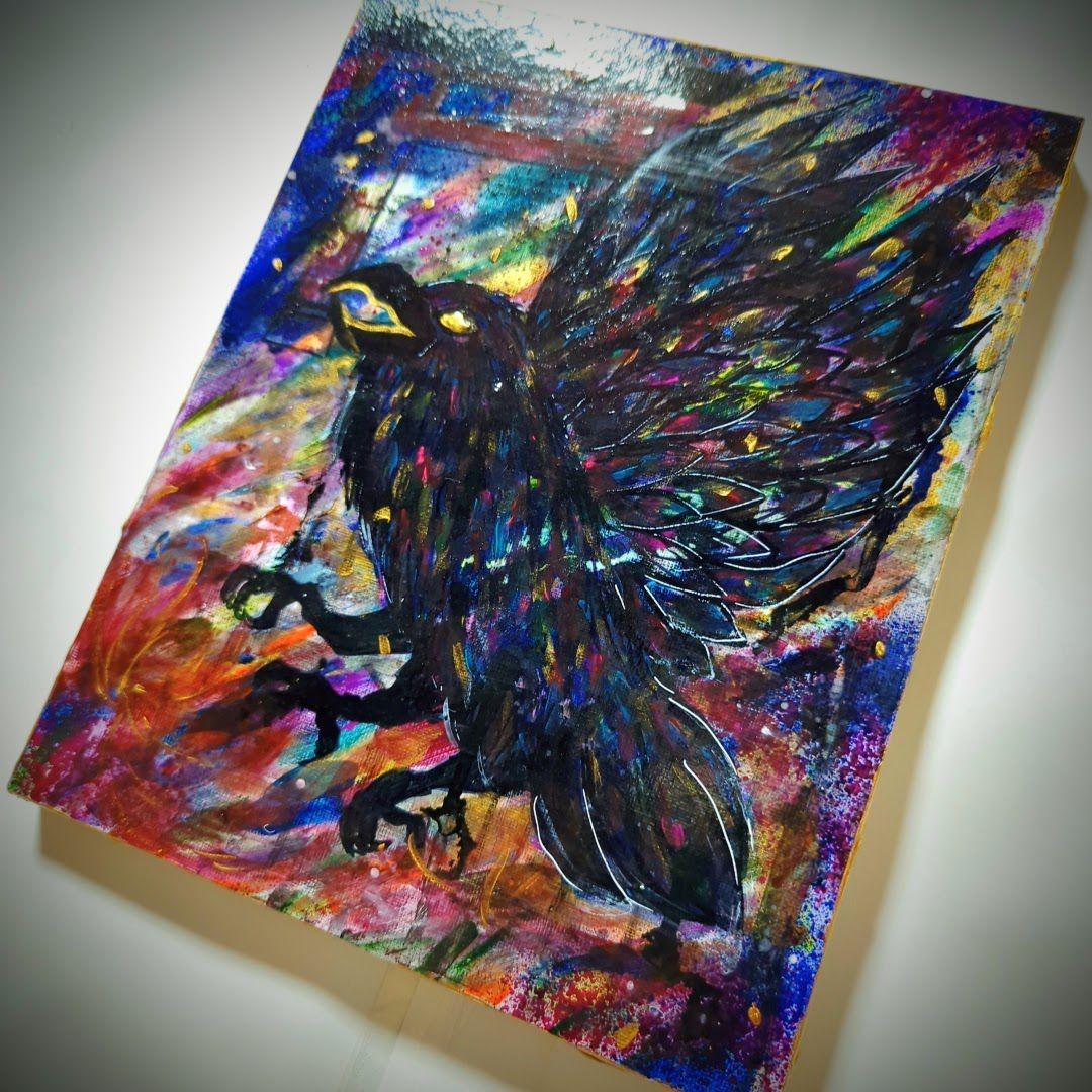 【一点物/原画】八咫烏と鳥居【F3号】【一点物/原画】