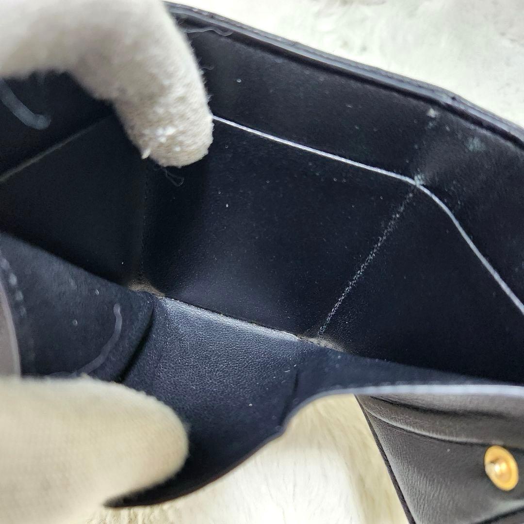 ✨極美品　現行デザイン✨サンローラン　三つ折り　カサンドラ　キャビアスキン