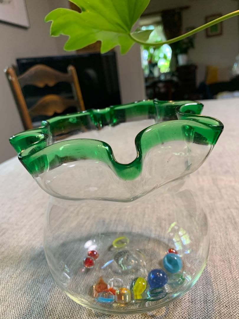 大正レトロ 金魚鉢 極美品 吹きガラス 上級品