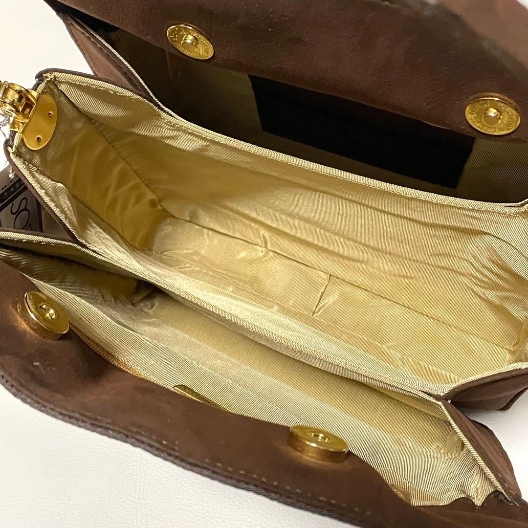 極美品 岡島 岡重 利休バッグ 皇室御用達 象更紗 希少 フォーマル 金具 正絹