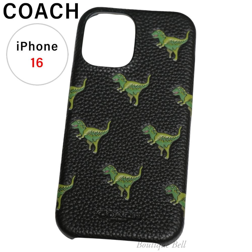 【コーチ】レキシー 恐竜 レザー iPhone16ケース ブラックマルチ コーチ】レキシー 恐竜 レザー iPhone16ケース ブラックマルチ｜国内