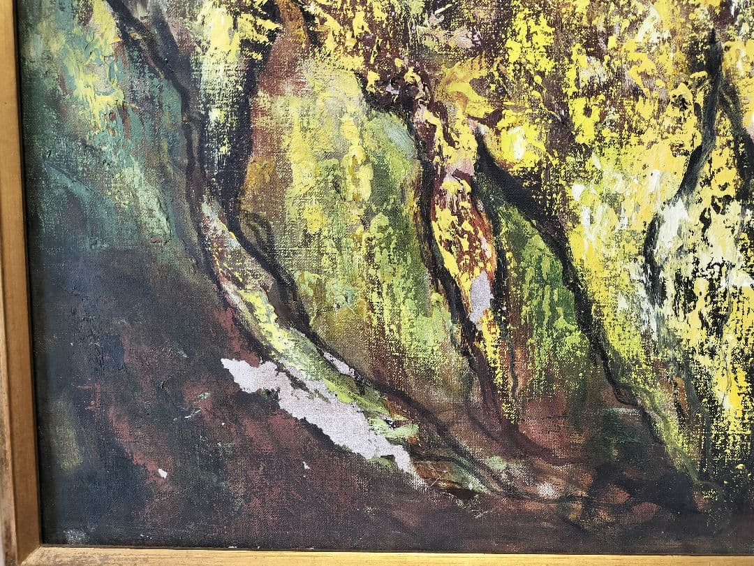 ♢稲石永吉 昭和41年 抽象画 油絵