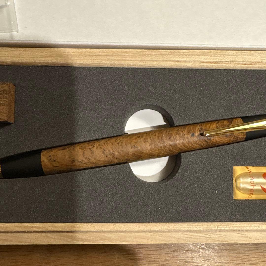 【野原工芸 特上チーク瘤シャープペンシル 0.5mm ゴールド金具】　野原工芸