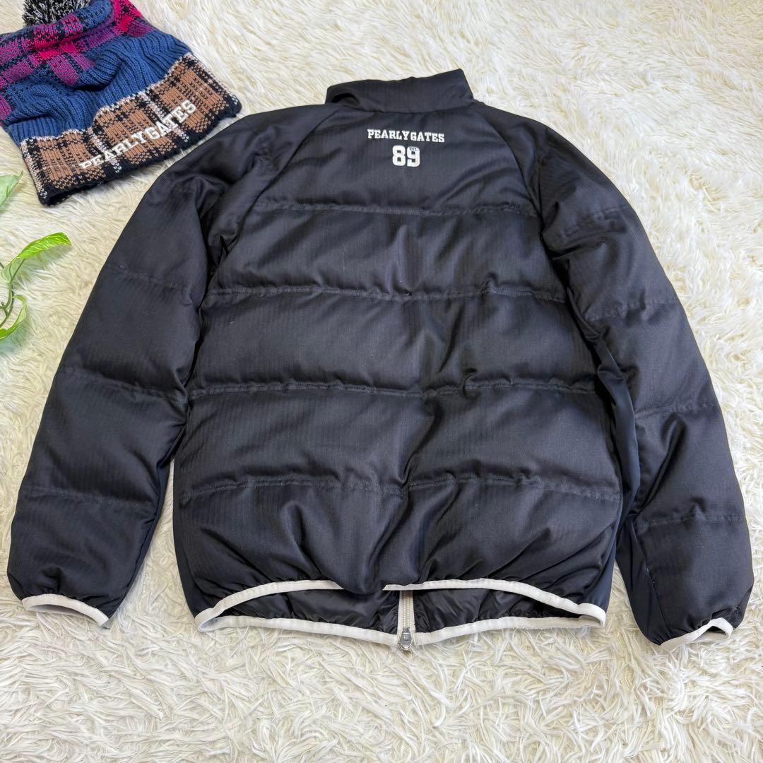 【パーリーゲイツ】美品 ダウンジャケット ブラック ワッペン 0 レディース