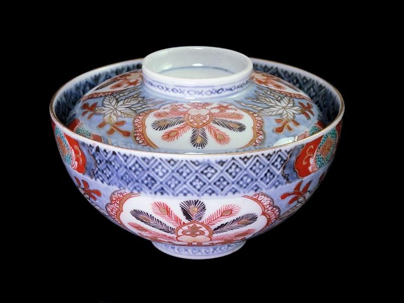 古伊万里 薄瑠璃 染錦 孔雀の図 大振蓋茶碗 F200AS-CTe - メルカリ