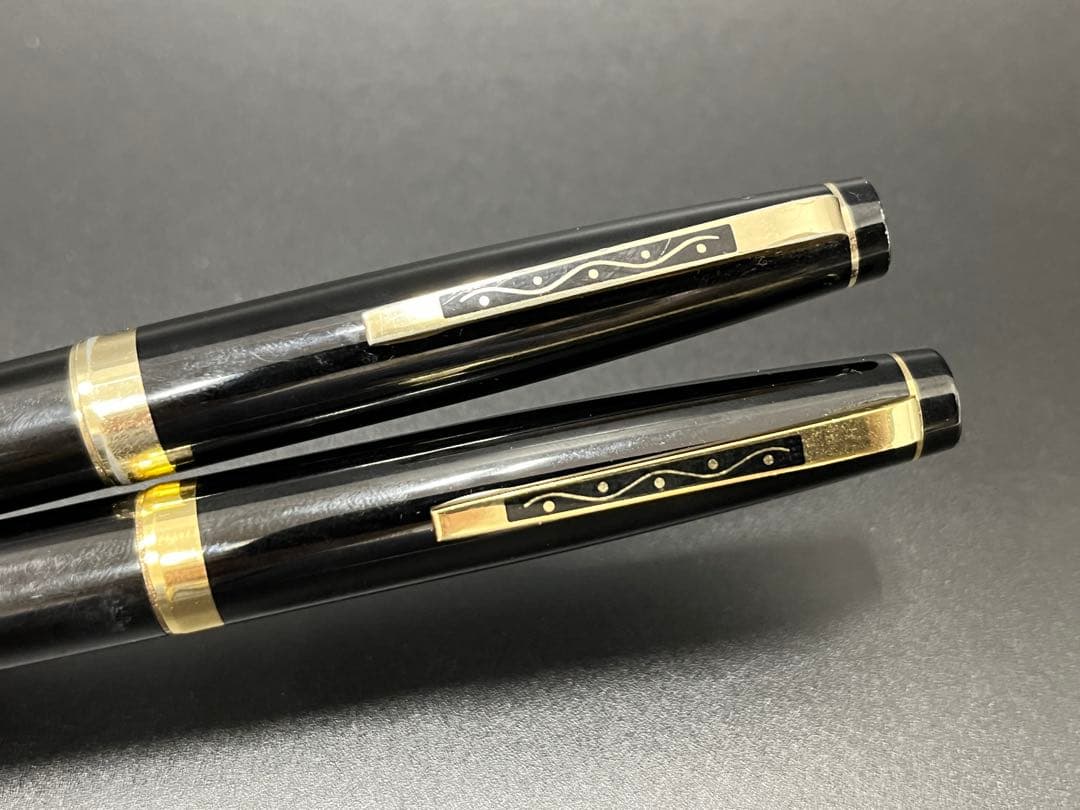 ペン先18K】PLATINUM万年筆 太字2点セットブラック/ゴールド 文房具