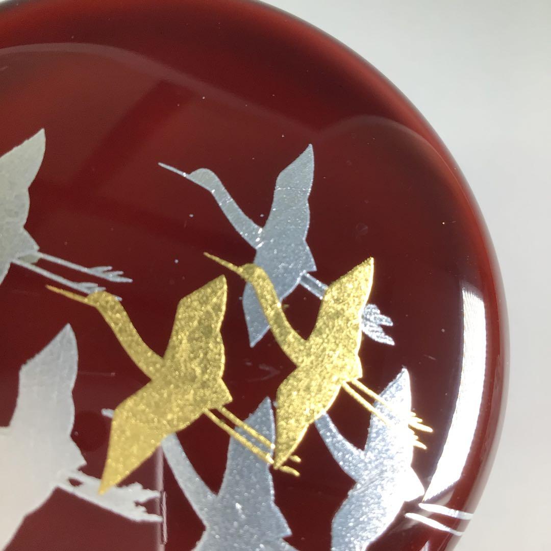 R239 棗 『山中塗』『工房 冴』『溜塗』『群鶴蒔絵』『中棗』 共箱