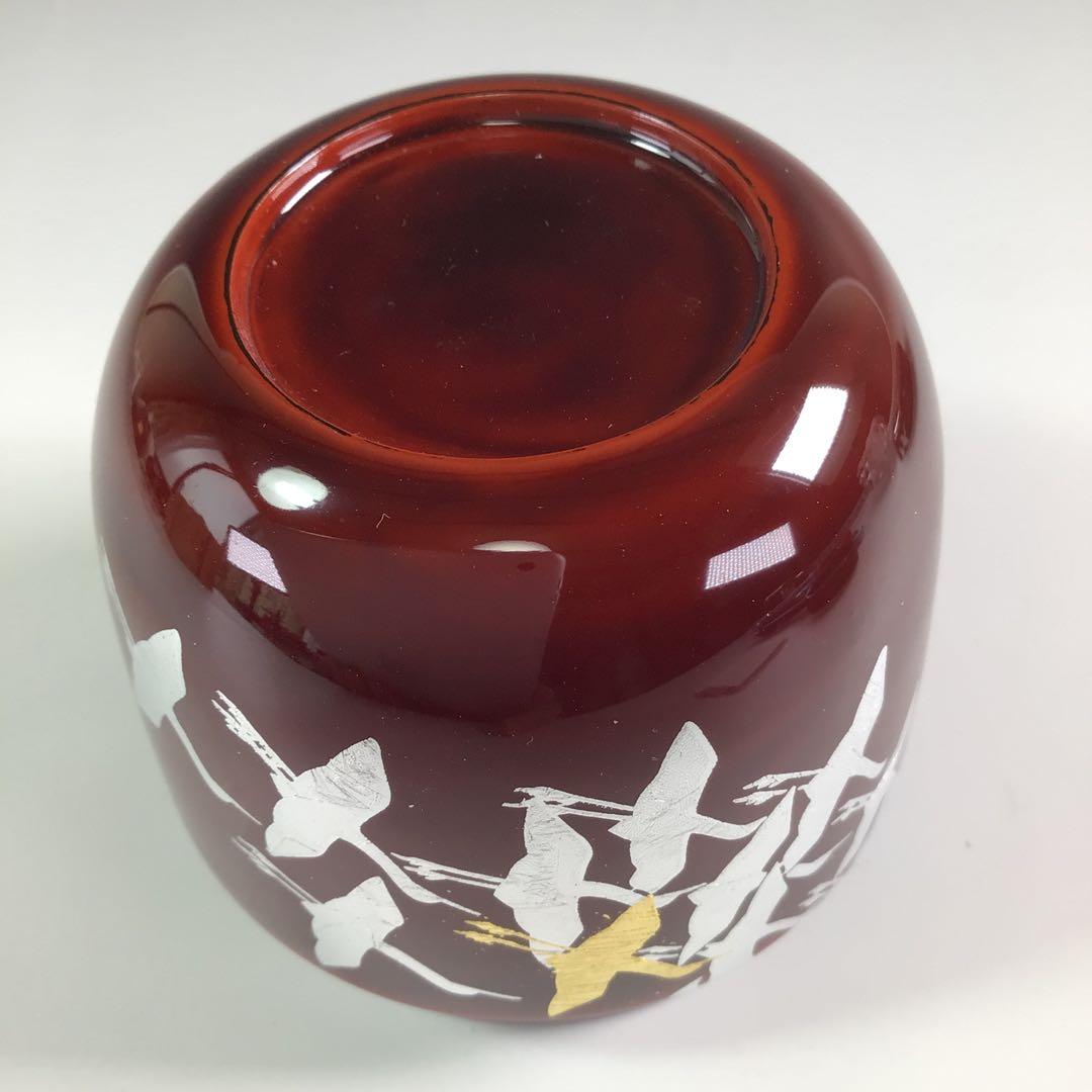 R239 棗 『山中塗』『工房 冴』『溜塗』『群鶴蒔絵』『中棗』 共箱