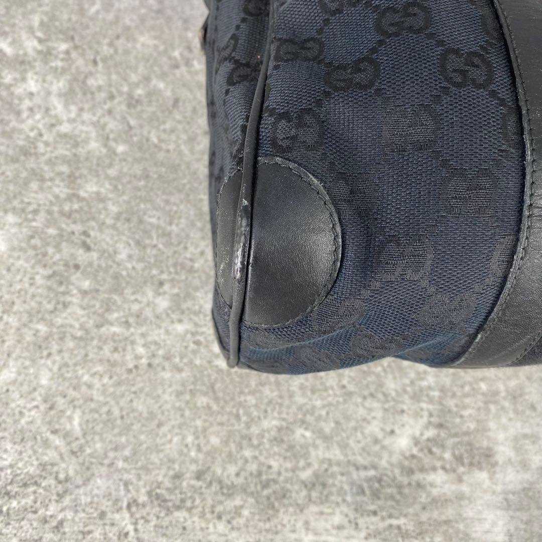 GUCCI グッチ GG柄 キャンバス ミニボストン ハンドバッグ ブラック