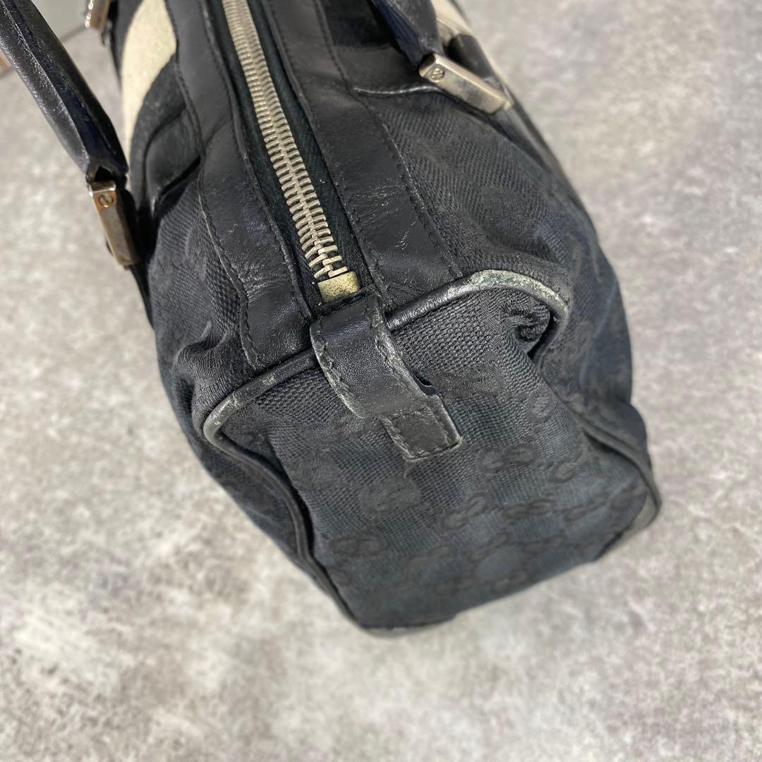 GUCCI グッチ GG柄 キャンバス ミニボストン ハンドバッグ ブラック