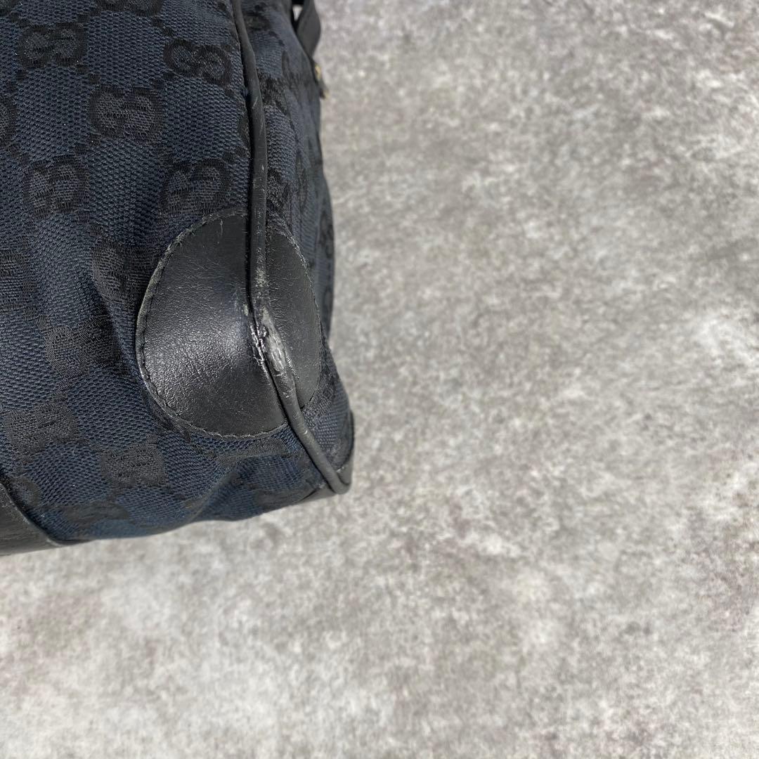 GUCCI グッチ GG柄 キャンバス ミニボストン ハンドバッグ ブラック