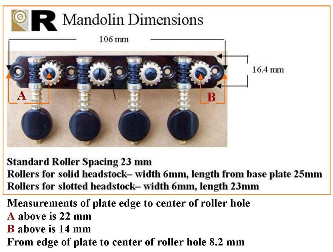 新品 ルブナー Rubner マンドリン用ペグ 黒檀 ゴールド×ブラック