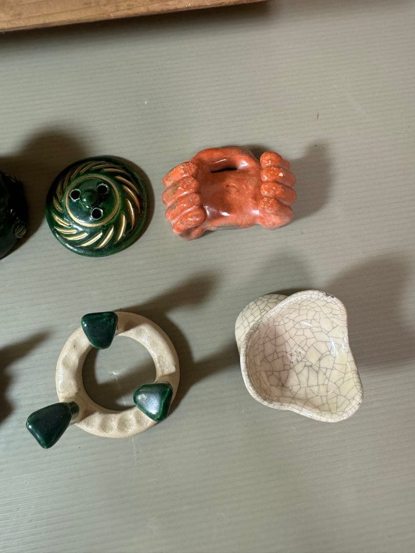 2885 川崎和楽作 楽七種 蓋置 7客 茶道具