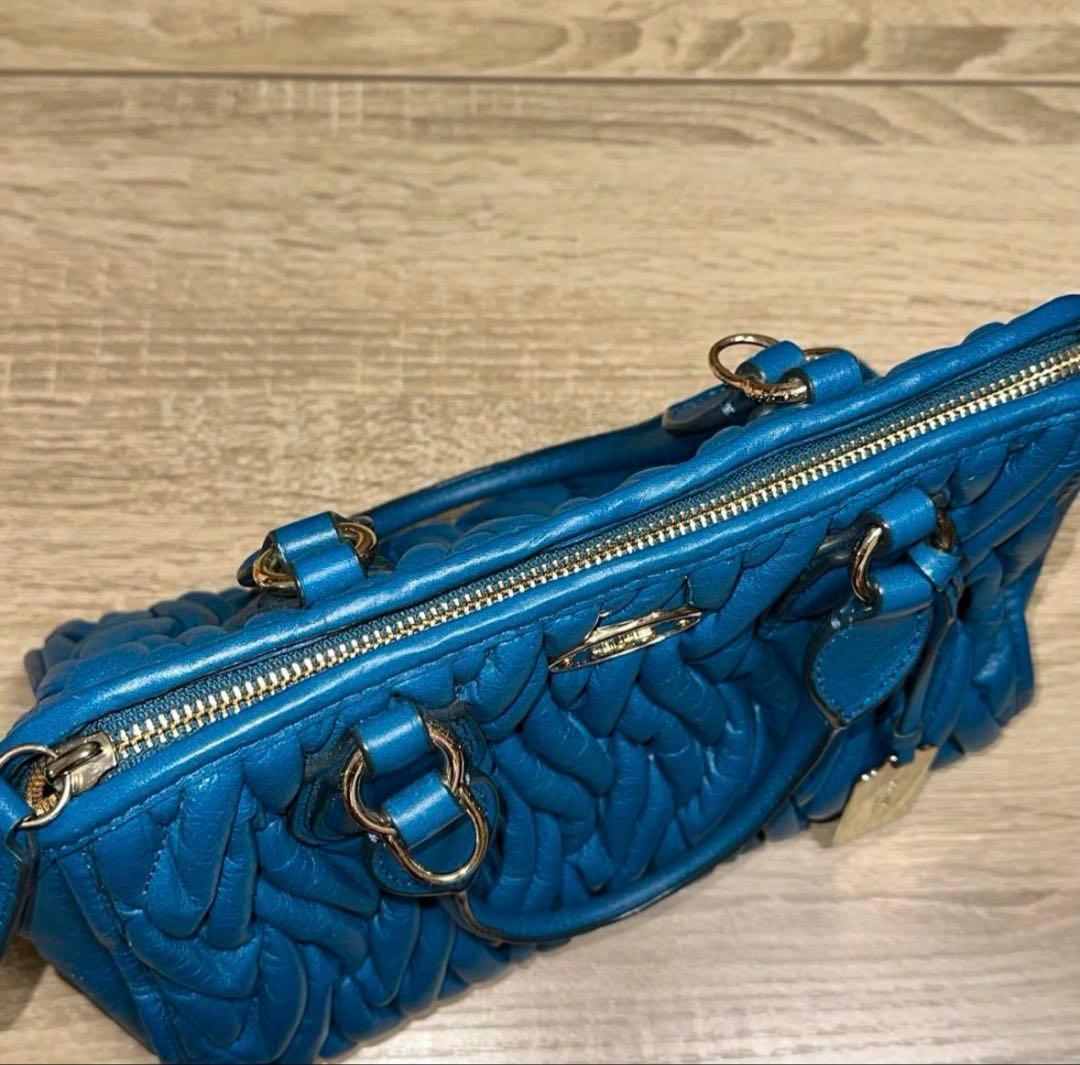 新品 【COACH ブルー グリーン エメラルド バッグ】