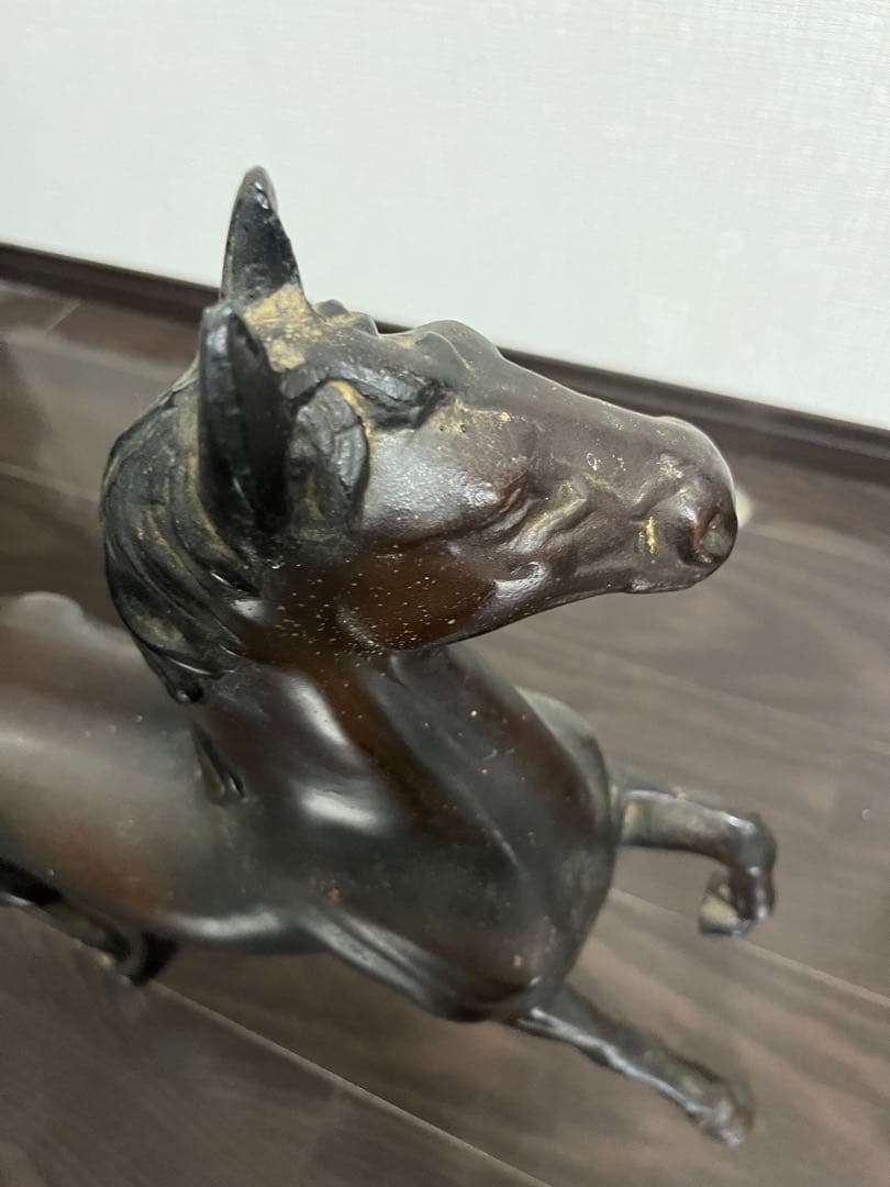 【馬　鉄製　置物】駿馬 午 駆馬 ＊重さ（約）：8.7kg アンティーク