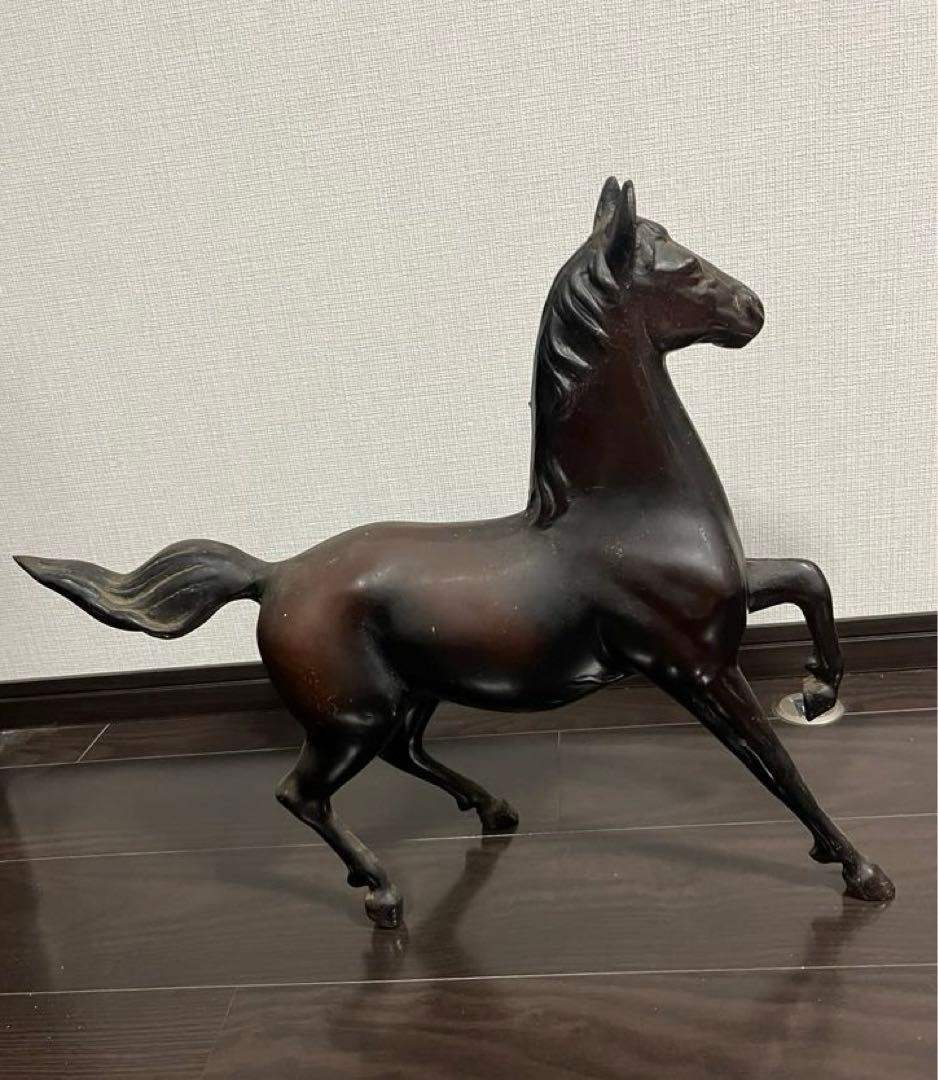 【馬　鉄製　置物】駿馬 午 駆馬 ＊重さ（約）：8.7kg アンティーク