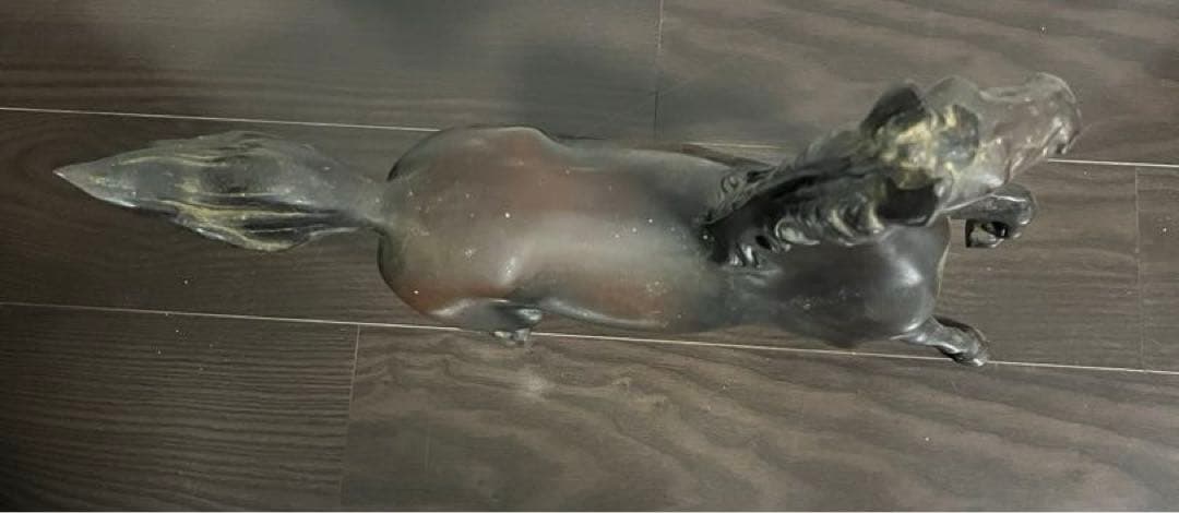 【馬　鉄製　置物】駿馬 午 駆馬 ＊重さ（約）：8.7kg アンティーク