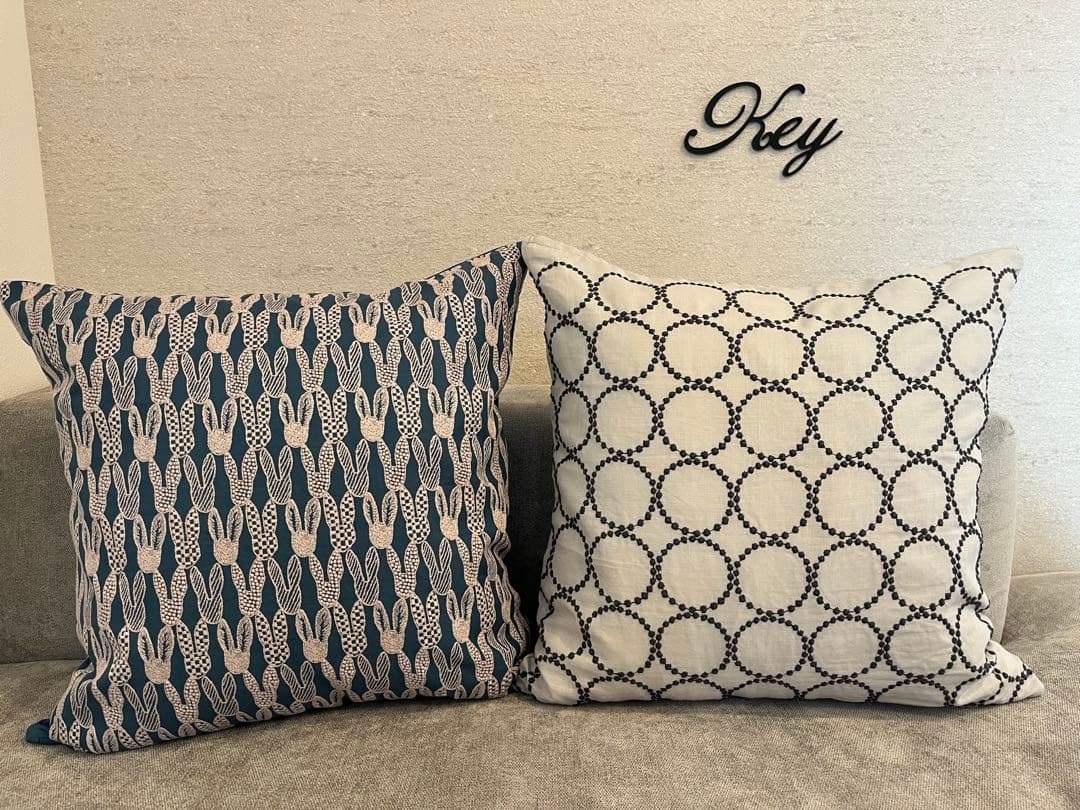 ミナペルホネン　ハンドメイド　クッションカバー★pomppia blue