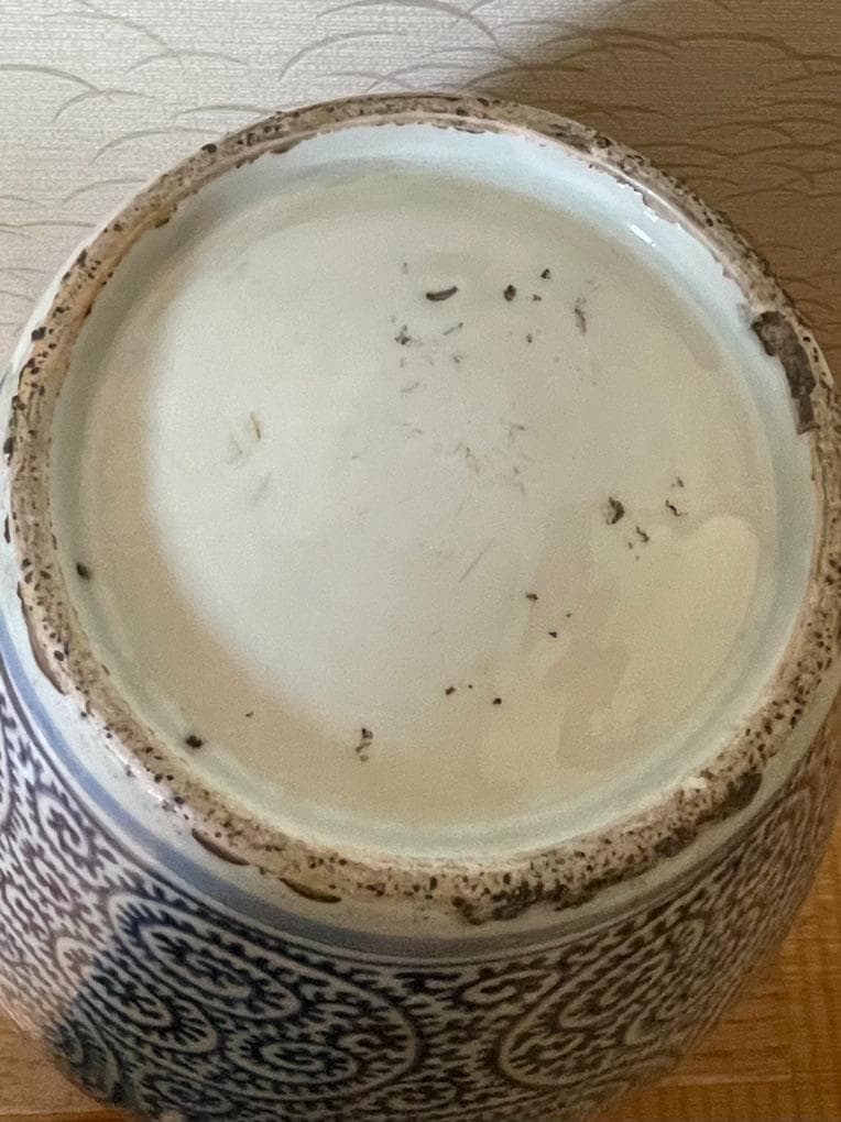 美品　古伊万里 染付蛸唐草　壺　傷なし　木箱有り