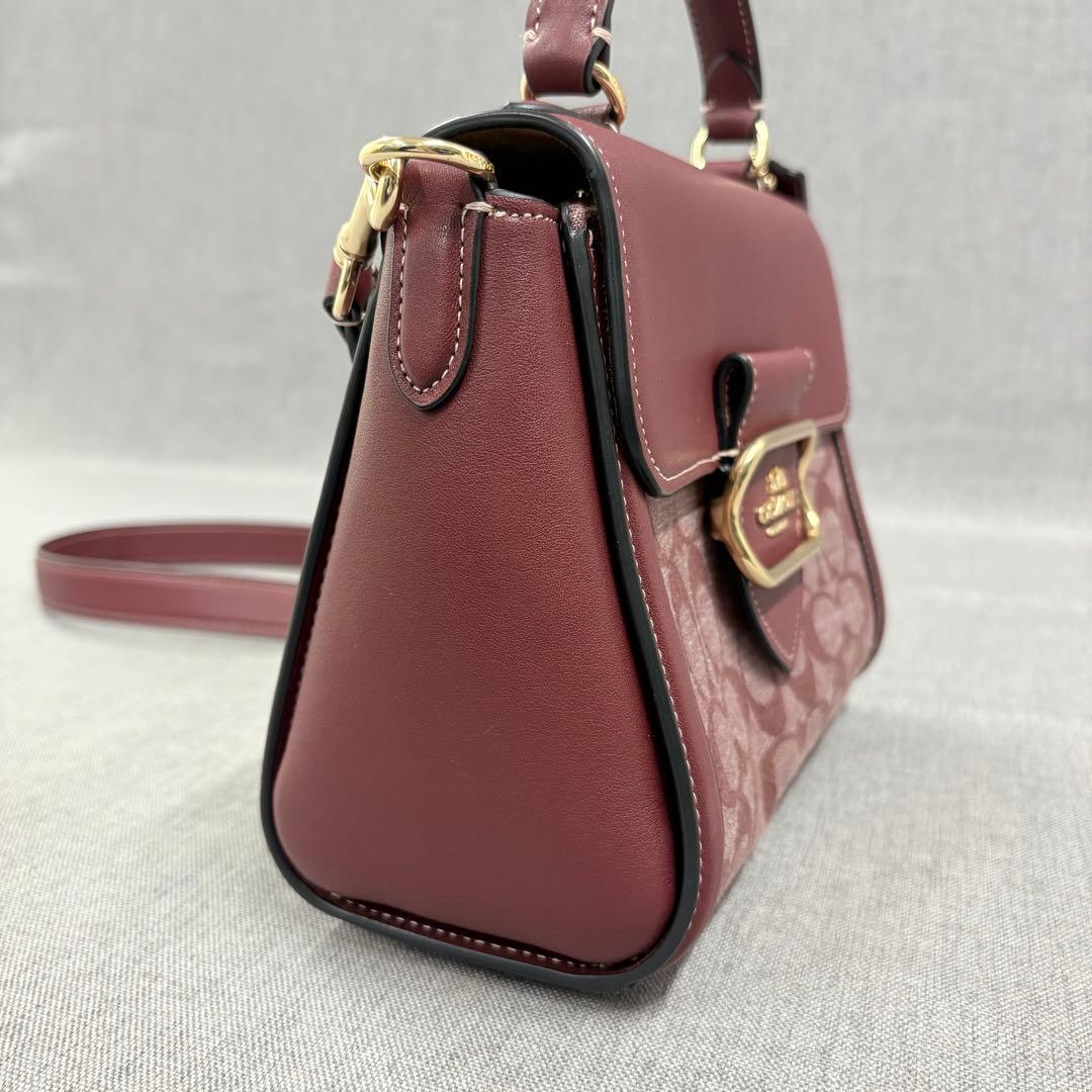 美品 COACH コーチ ハンドバッグ モーガン ショルダーバッグ シグネチャー
