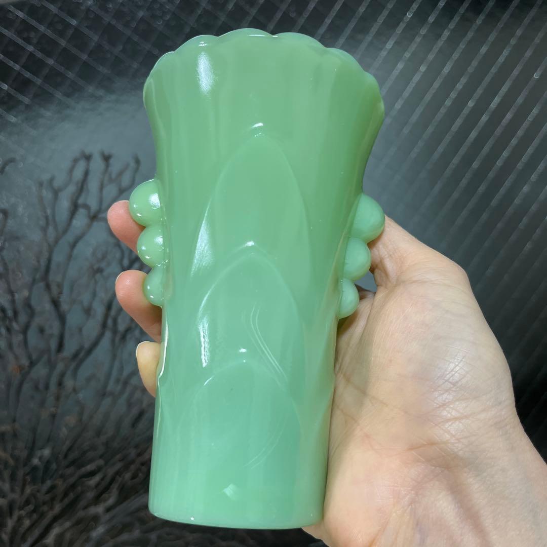 骨董 プレスガラス 人気 ファイアーキング ジェダイ フラワーベース