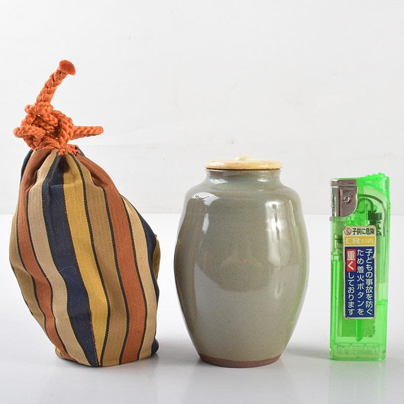 茶道具 高田焼 伝七窯 青木修造 茶入 仕覆付 共箱 V R6603