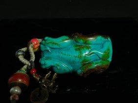 ターコイズ 龍頭亀彫アクセサリー - 工芸品本当に 安い