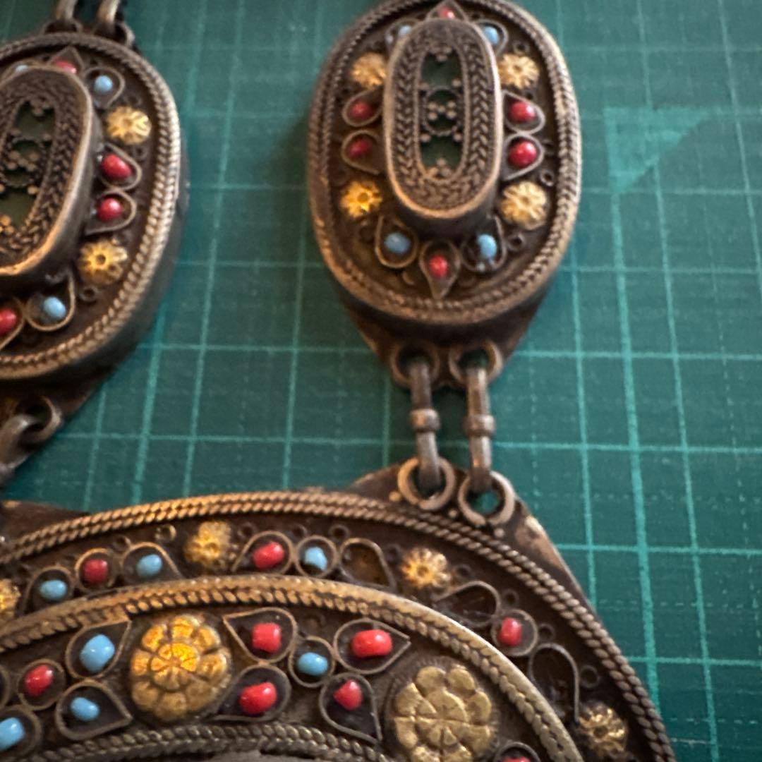 アフガニスタン アンティークビーズのトライバルネックレスB