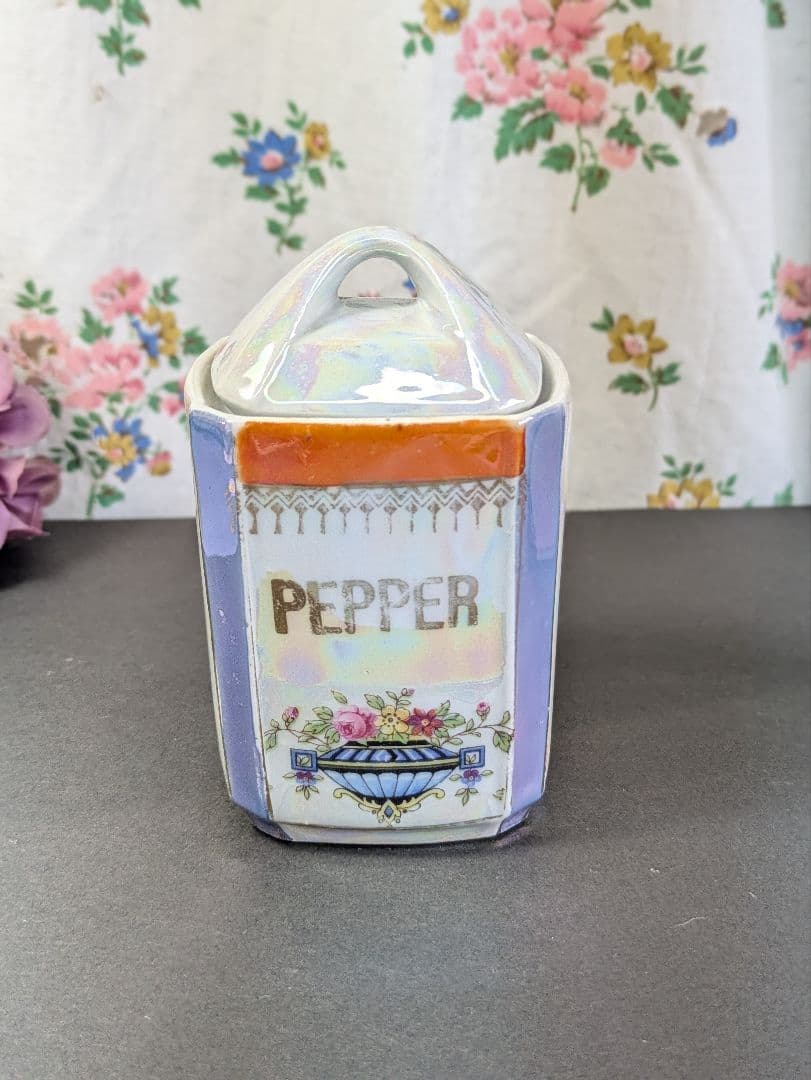 イギリス蚤の市 ドイツ製 陶器 スパイスキャニスター セット イギリス