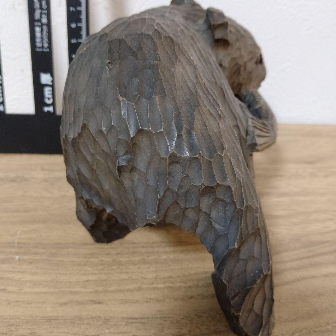 彫刻 アンティーク工芸品希少熊置物北海道民藝 木彫り熊 アイヌ