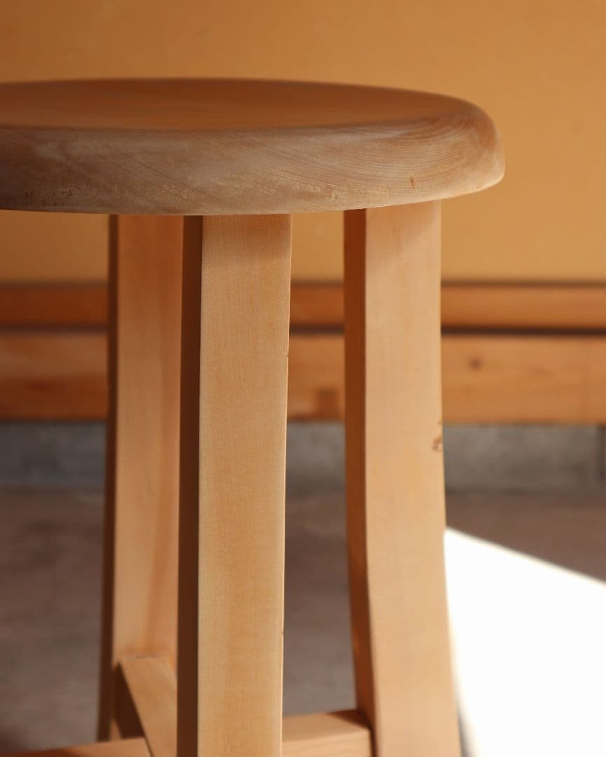 最終値下げ　クリーンなブナの丸スツール　古道具 古家具 アンティーク カフェ