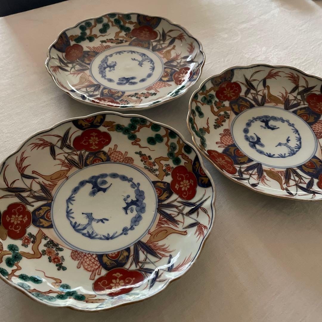 古伊万里 染付 蛸唐草 牡丹文 富貴長春 長皿 20.5×10.8cm OK5209