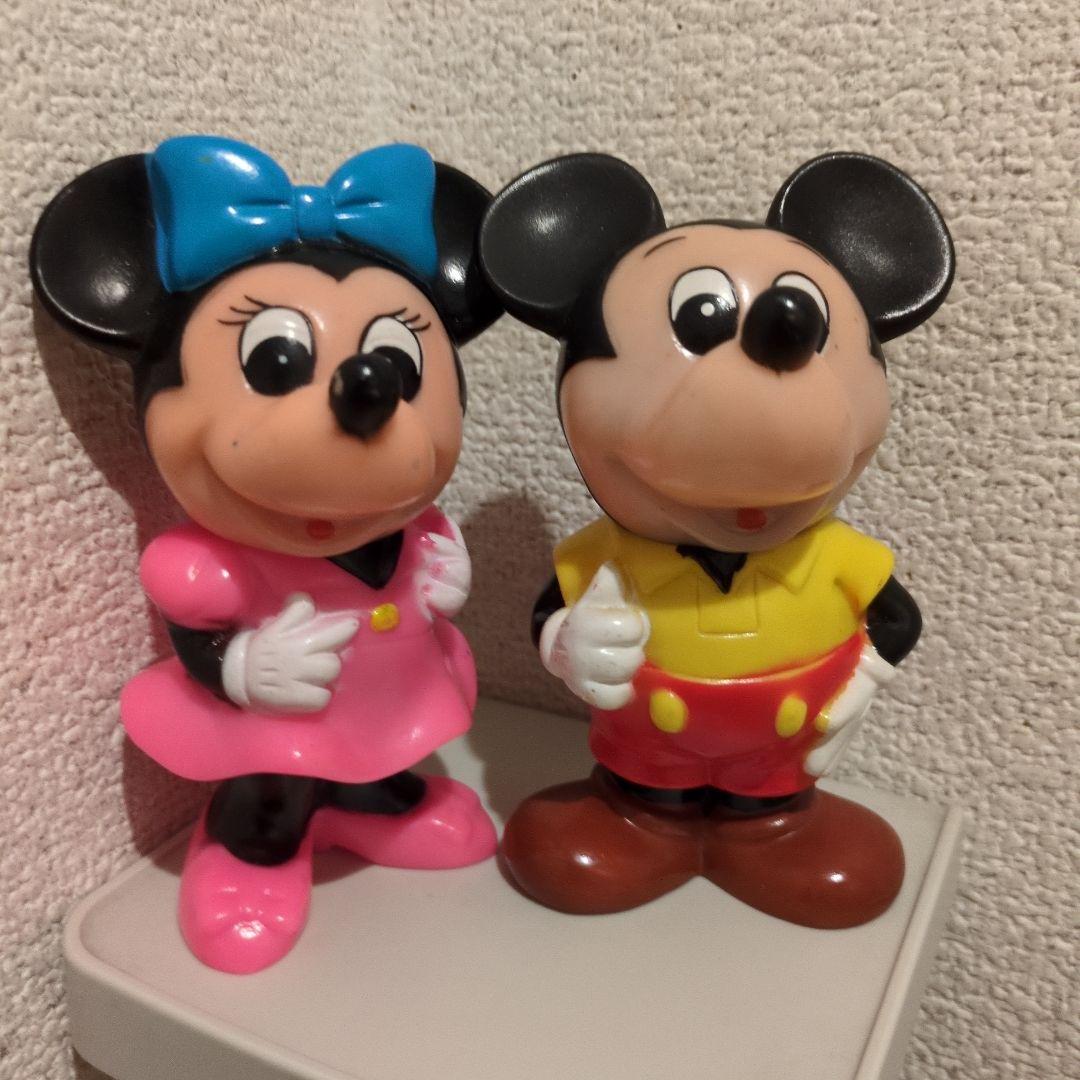 三菱銀行 ソフビ貯金箱 ミッキーマウス ミニーマウス フィギュアセット