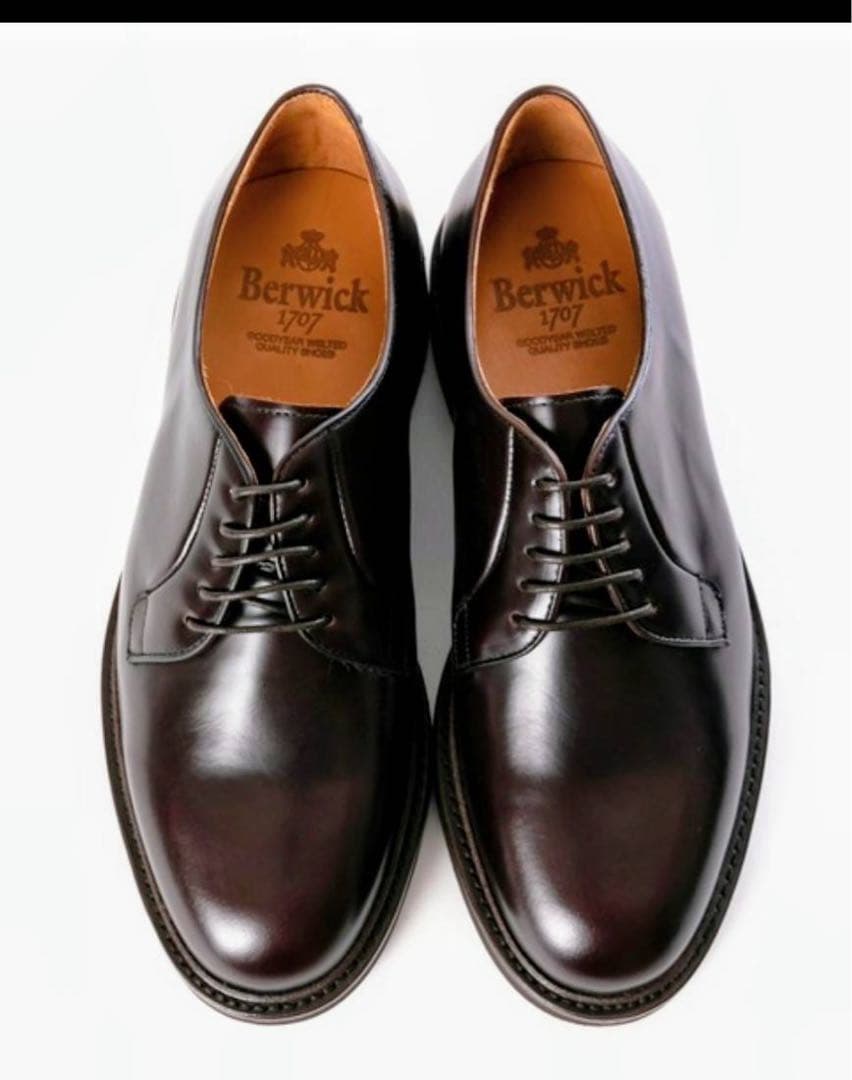 【新品・未着用】Berwick 1707 プレーントゥ　ダークブラウン