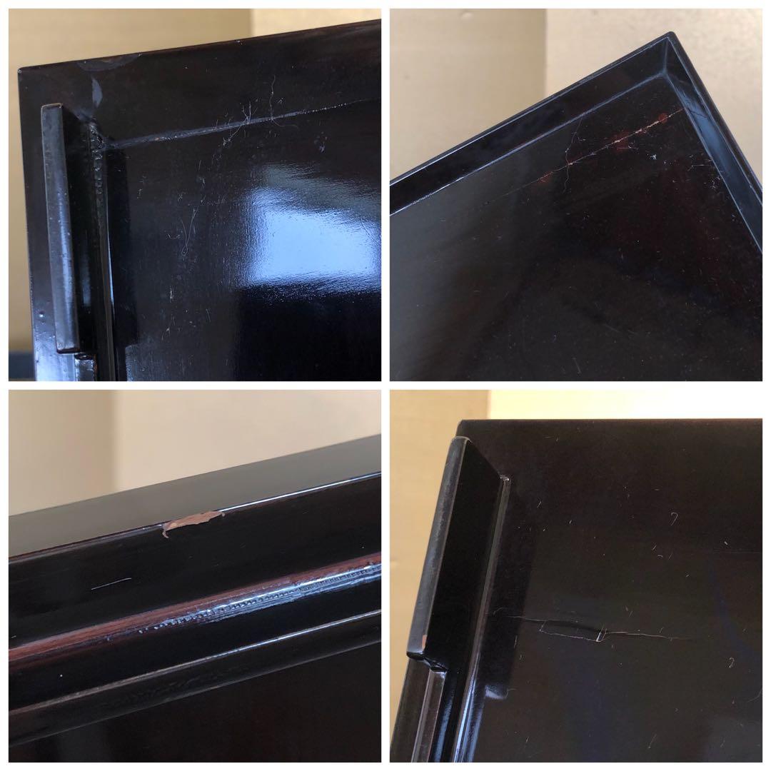 黒塗 流水紅葉蒔絵 脚付膳 四方膳10客 木製漆器 木箱　250725F1❗️割引