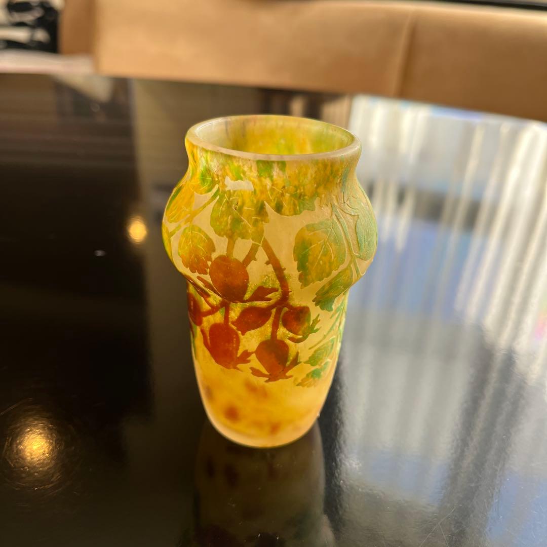 アンティーク　ドームナンシー　花瓶 ドーム兄弟（ドームナンシー）湖畔の風景が描かれた花瓶 アール